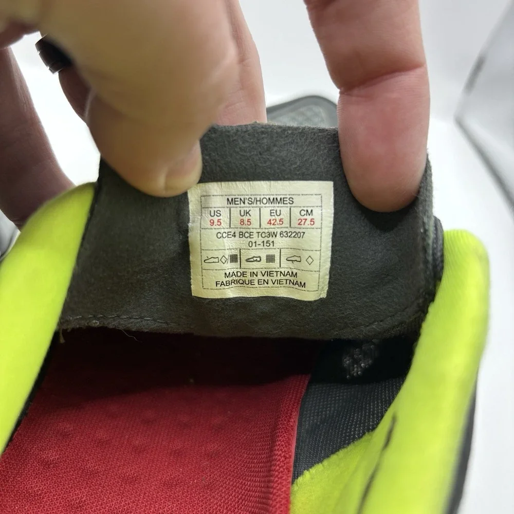 Men's Size 9.5 - The North Face Ultra Current Grey Lime Trail Running Shoes CCE4